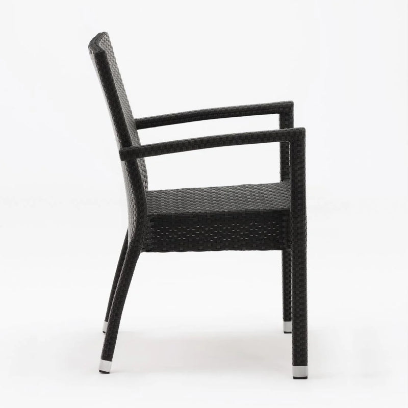 Bolero PE Wicker Armchairs Charcoal (Pack of 4)