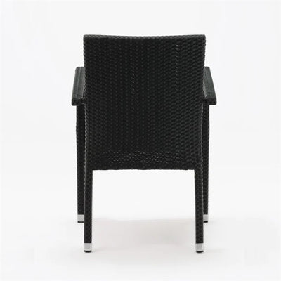 Bolero PE Wicker Armchairs Charcoal (Pack of 4)