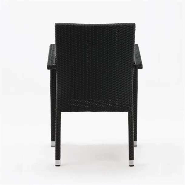 Bolero PE Wicker Armchairs Charcoal (Pack of 4)