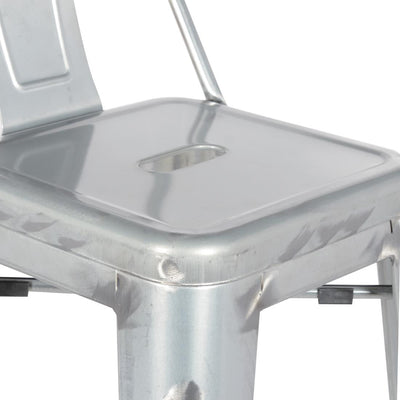 Bolero Bistro High Stool With Backrest Gun Metal (Pack of 4)