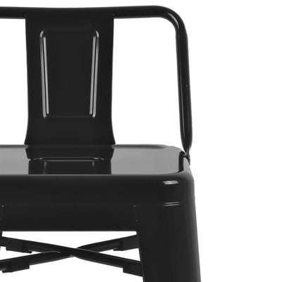 Bolero Bistro Steel High Stool With Backrest Black (Pack of 4)