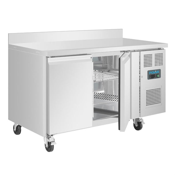 Polar U-Series Double Door Counter Fridge with Upstand 282Ltr