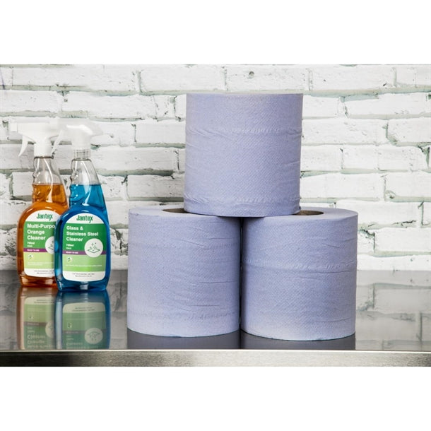 Jantex Centrefeed Blue Rolls 2-Ply 120m (Pack of 6)