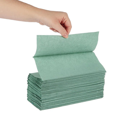 Jantex Z Fold Paper Hand Towels Green 1-Ply 250 Sheets (Pack of 12)