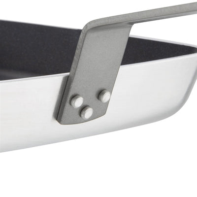 Vogue Square Non Stick Teflon Ribbed Skillet Pan 240mm