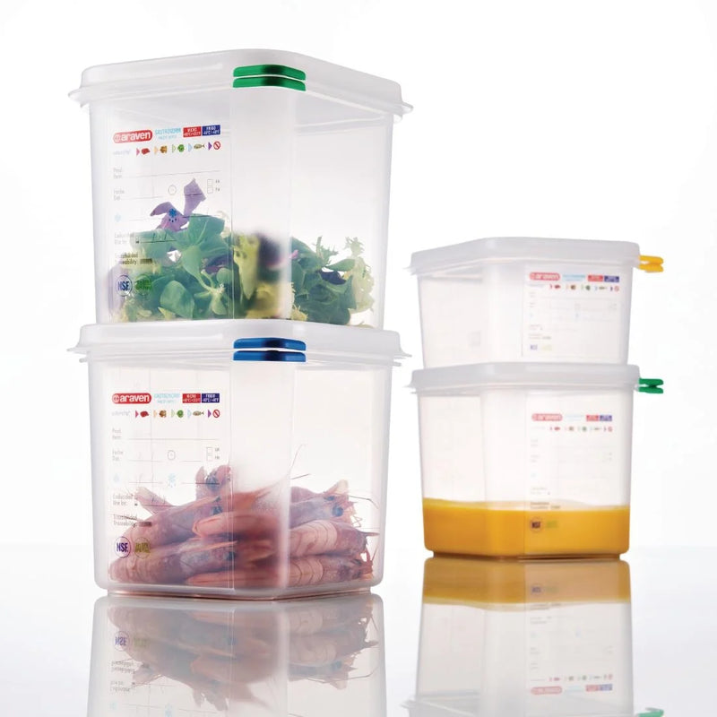 Araven Polypropylene 1-6 Gastronorm Food Storage Containers 1.7Ltr (Pack of 4)