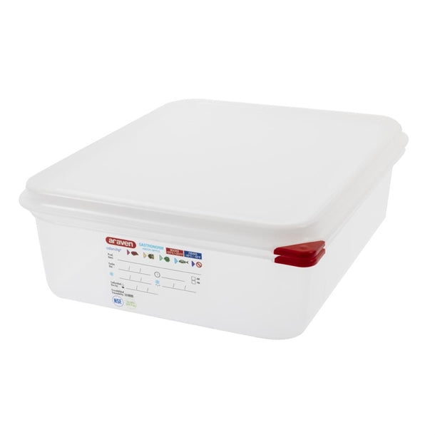 Araven Polypropylene 1-2 Gastronorm Food Container 6.5Ltr (Pack of 4)