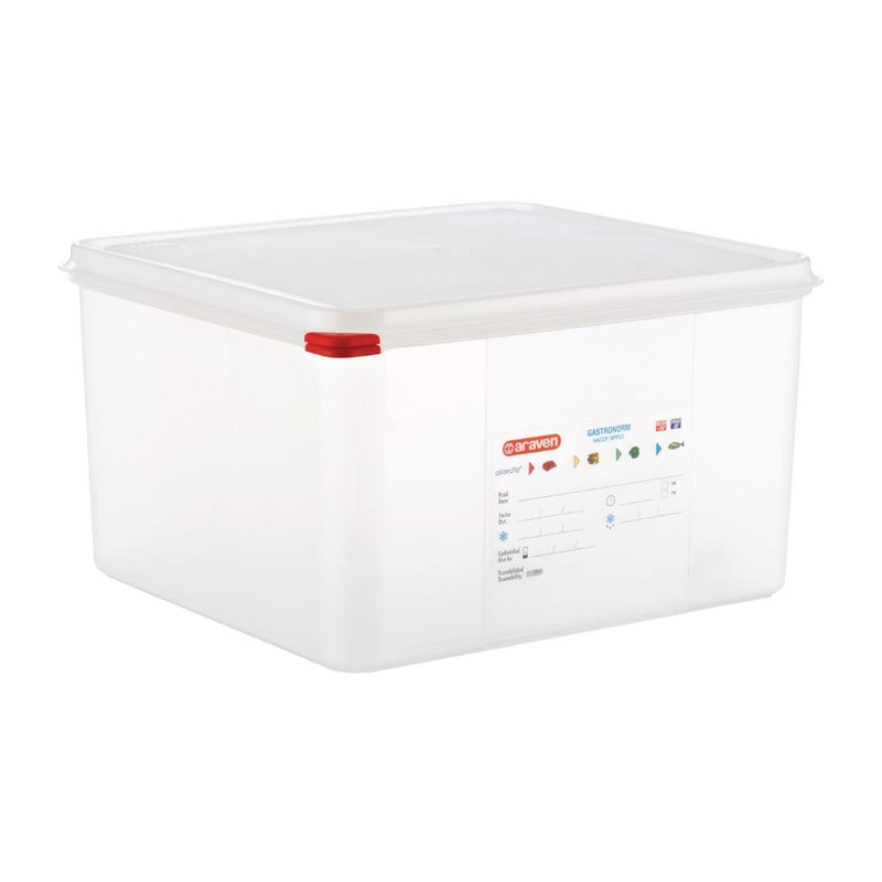 Araven Polypropylene 2-3 Gastronorm Food Storage Container 19Ltr (Pack of 4)