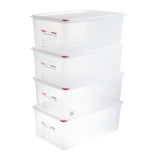 Araven Polypropylene 1-1 Gastronorm Food Storage Box 28Ltr (Pack of 4)