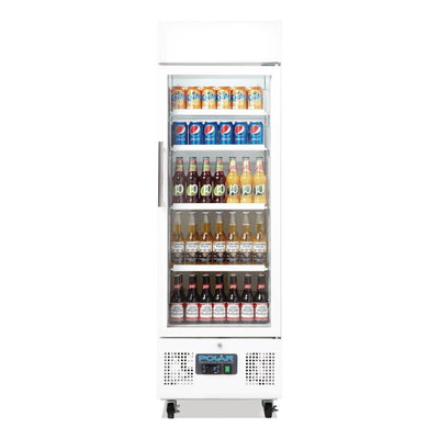 Polar G-Series Upright Display Fridge 336Ltr White