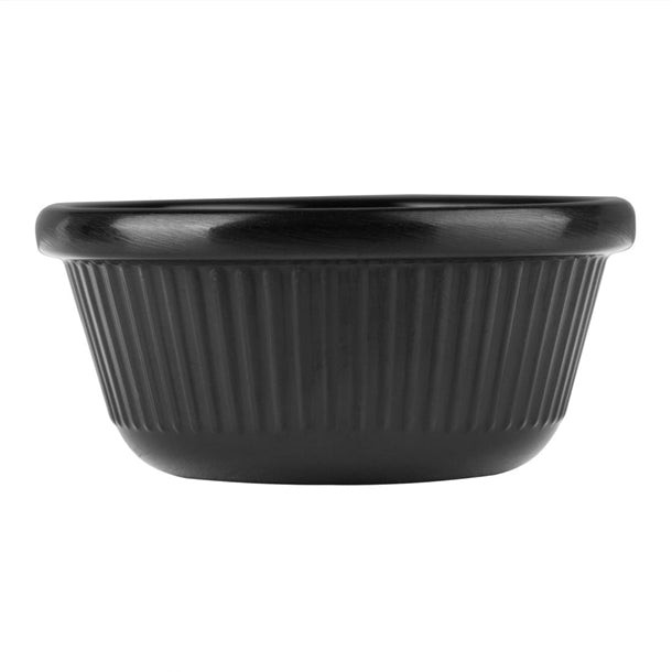 Kristallon Melamine Fluted Ramekins Black 57mm (Pack of 12)