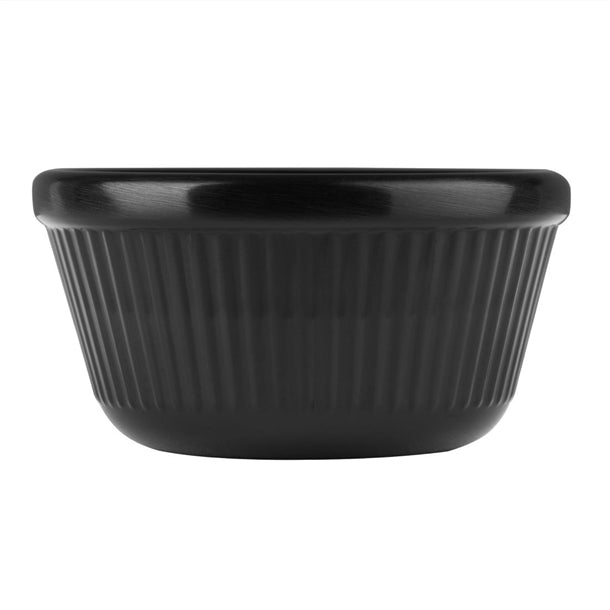 Kristallon Melamine Fluted Ramekins Black 70mm (Pack of 12)
