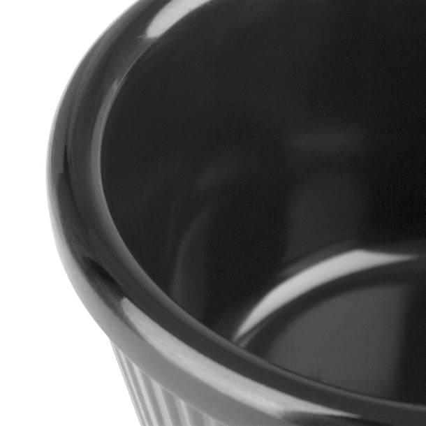 Kristallon Melamine Fluted Ramekins Black 70mm (Pack of 12)