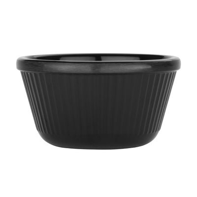 Kristallon Melamine Fluted Ramekins Black 89mm (Pack of 12)