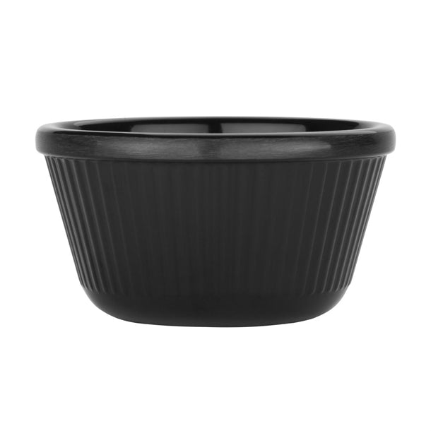 Kristallon Melamine Fluted Ramekins Black 89mm (Pack of 12)