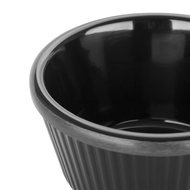 Kristallon Melamine Fluted Ramekins Black 89mm (Pack of 12)