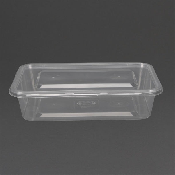 Fiesta Plastic Microwavable Containers with Lid Small 500ml (Pack of 250)