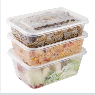 Fiesta Plastic Microwavable Containers with Lid Medium 650ml (Pack of 250)