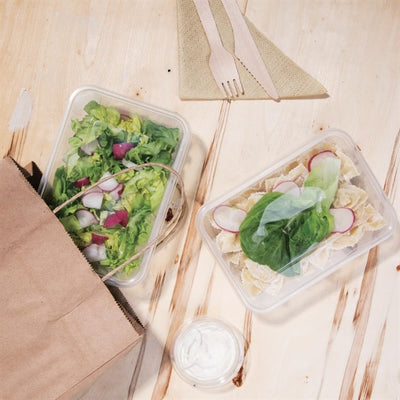 Fiesta Plastic Microwavable Containers with Lid Medium 650ml (Pack of 250)