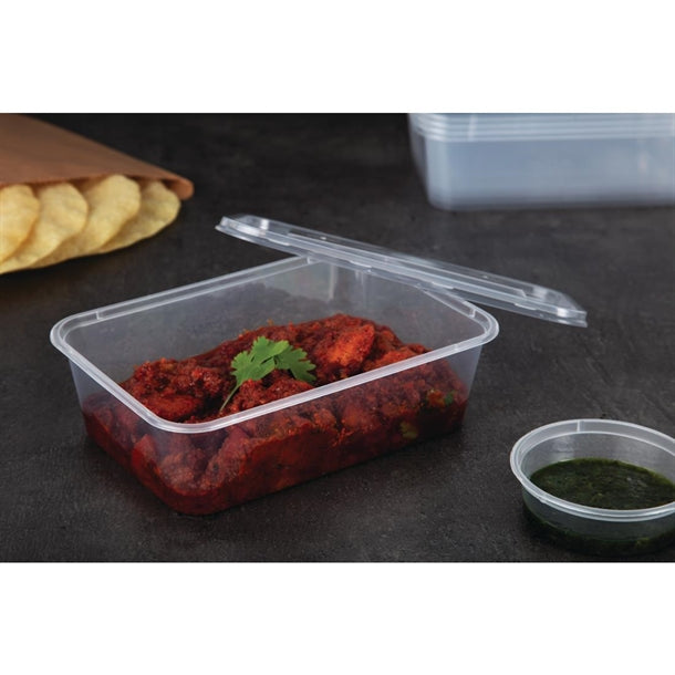 Fiesta Plastic Microwavable Containers with Lid Medium 650ml (Pack of 250)