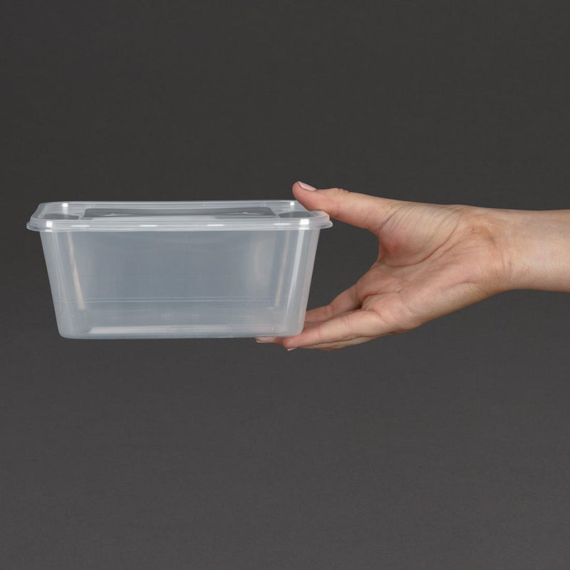 Fiesta Plastic Microwavable Containers with Lid Large 1000ml (Pack of 250)