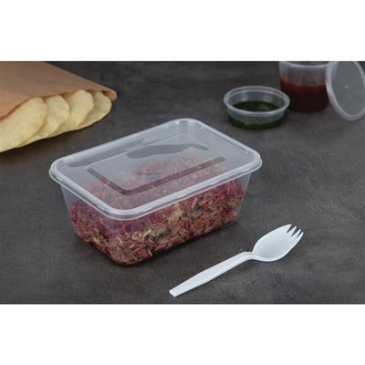 Fiesta Plastic Microwavable Containers with Lid Large 1000ml (Pack of 250)