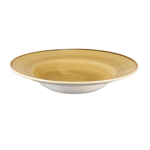 Churchill Stonecast Round Wide Rim Bowl Mustard Seed Yellow 280mm (Pack of 12)