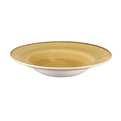 Churchill Stonecast Round Wide Rim Bowl Mustard Seed Yellow 240mm (Pack of 12)