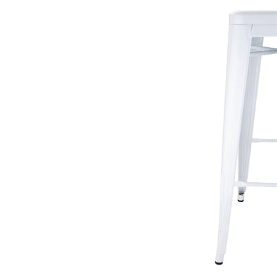Bolero Bistro Galvanised Steel High Stools White (Pack of 4)