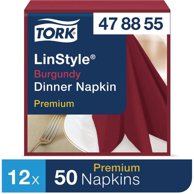 Tork Linstyle Dinner Napkin Burgundy 400mm (Pack of 600)