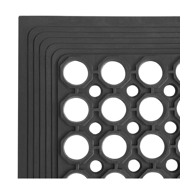 Jantex Rubber Anti Fatigue Anti Slip Floor Safety Mat Black 1500 x 900mm