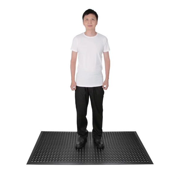 Jantex Rubber Anti Fatigue Anti Slip Floor Safety Mat Black 1500 x 900mm