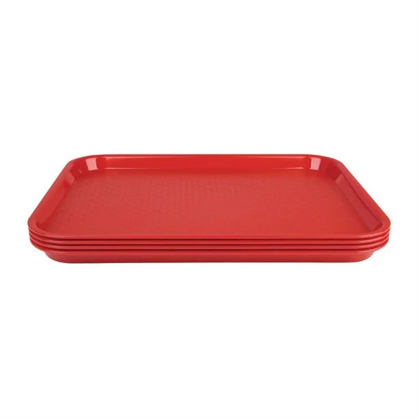 Olympia Kristallon Polypropylene Fast Food Tray Red Small 345mm