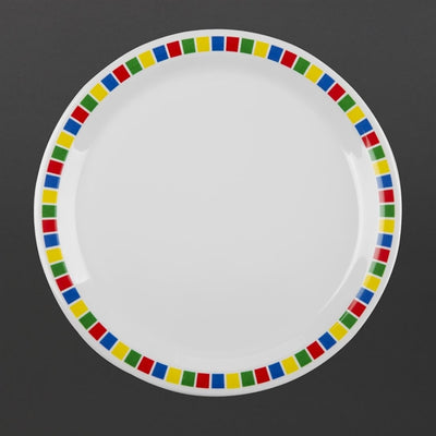 Olympia Kristallon Fairground Melamine Dinner Plates 230mm (Pack of 12)