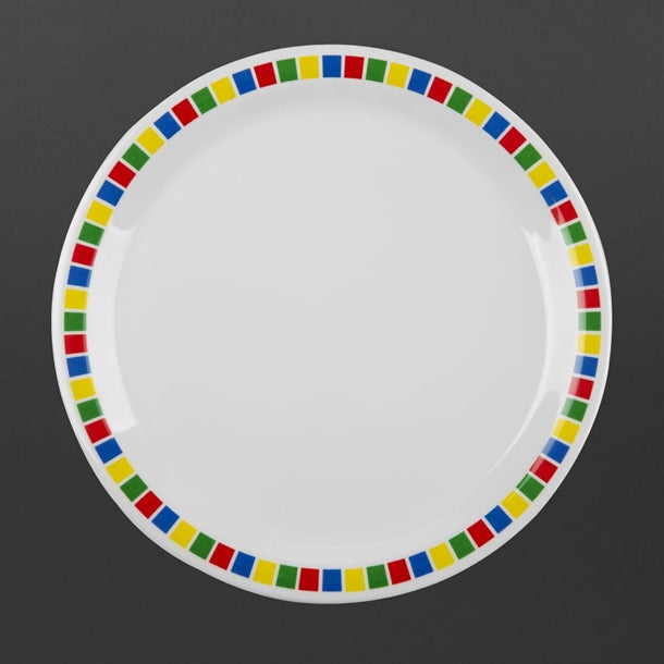Olympia Kristallon Fairground Melamine Dinner Plates 230mm (Pack of 12)