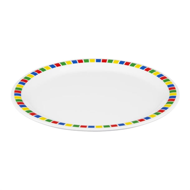 Olympia Kristallon Fairground Melamine Dinner Plates 230mm (Pack of 12)