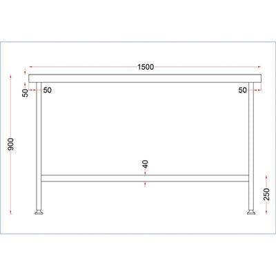 Holmes Stainless Steel Centre Table 1500mm