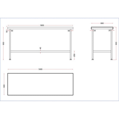 Holmes Stainless Steel Centre Table 1800mm