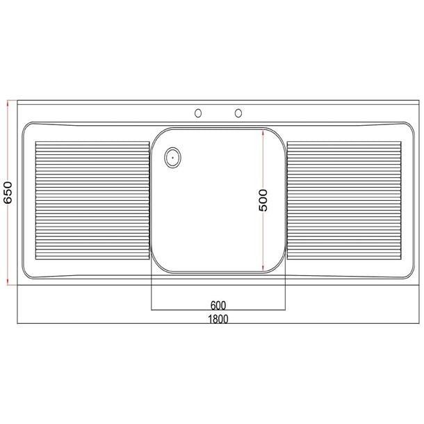 Holmes Stainless Steel Sink Double Drainer 1800mm