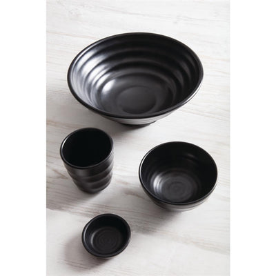 Kristallon Fusion Melamine Rice Bowls Black 114mm (Pack of 6)