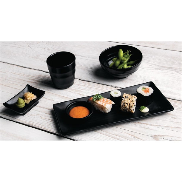 Kristallon Fusion Melamine Rice Bowls Black 114mm (Pack of 6)