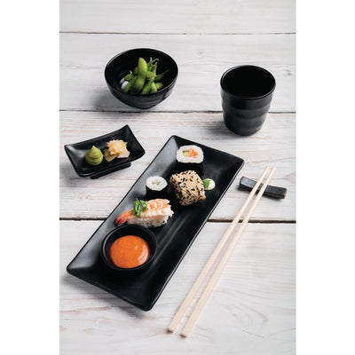 Kristallon Fusion Melamine Rice Bowls Black 114mm (Pack of 6)