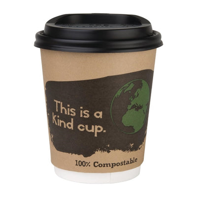 Fiesta Green Compostable Coffee Cup Lids 225ml - 8oz (Pack of 1000)
