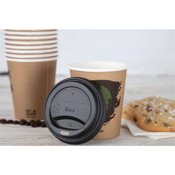 Fiesta Green Compostable Coffee Cup Lids 225ml - 8oz (Pack of 1000)