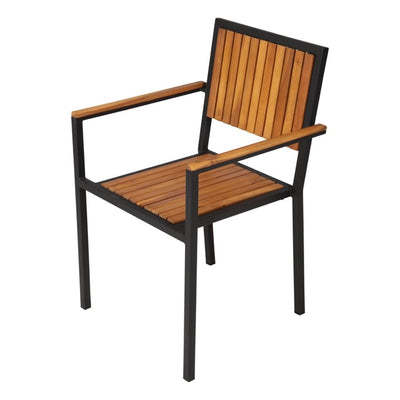 DS151 - Bolero Steel & Acacia ArmChair (Pack 4)