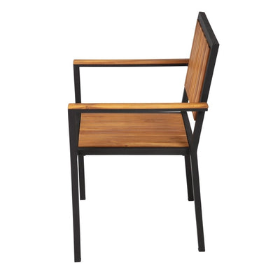 DS151 - Bolero Steel & Acacia ArmChair (Pack 4)