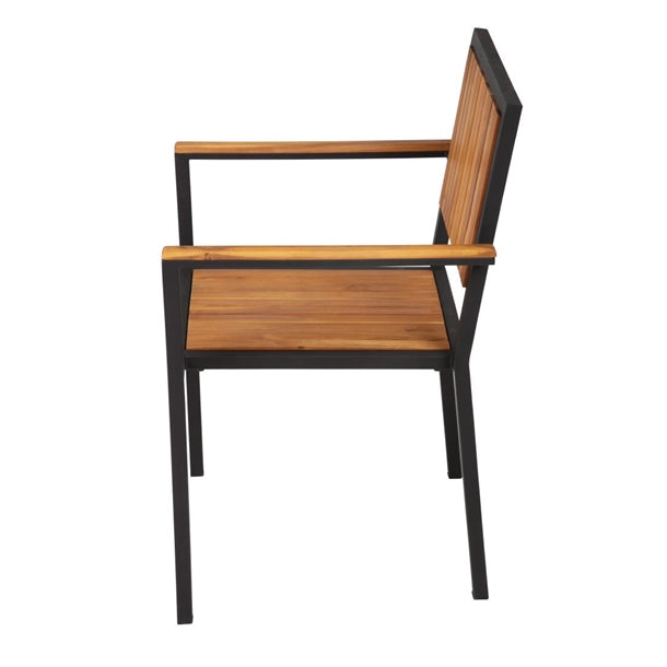 DS151 - Bolero Steel & Acacia ArmChair (Pack 4)