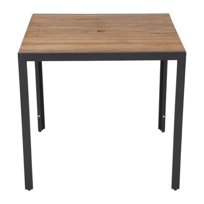 Bolero Square Steel and Acacia Table 800mm