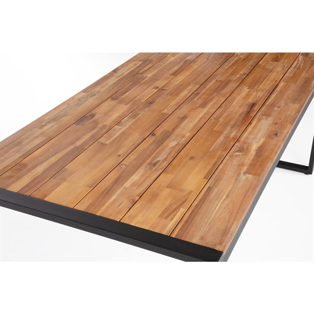 Bolero Acacia Wood and Steel Rectangular Table 1200mm
