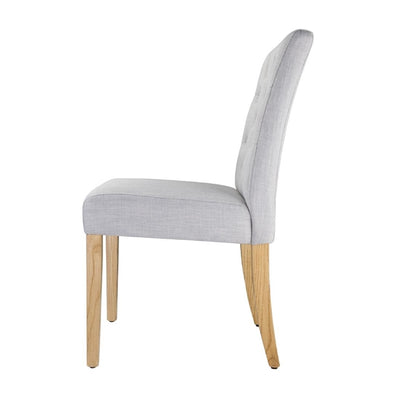 Bolero Chiswick Button Dining Chairs French Grey (Pack of 2)